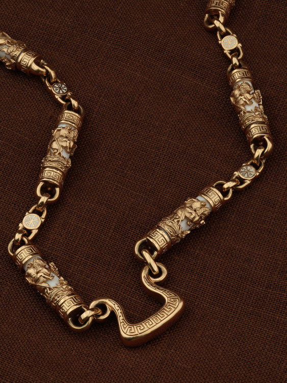 Цепь из золота c эмалью и бивнем мамонта