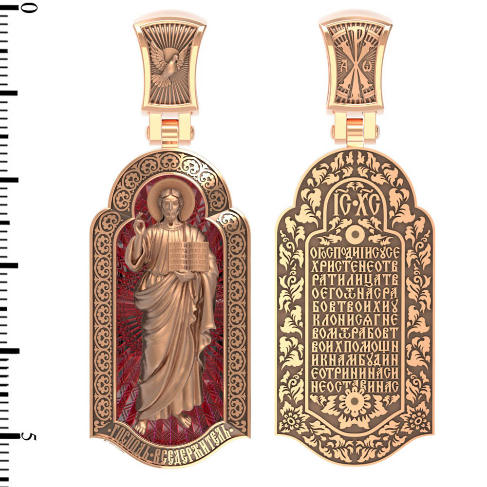 Образок из золота c эмалью