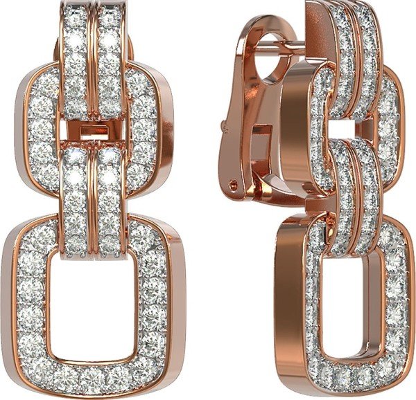 Серьги из золота 585 пробы c бриллиантами