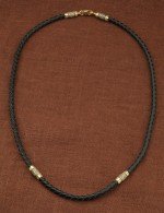 Гайтан из лимонного золота c кожаным шнурком