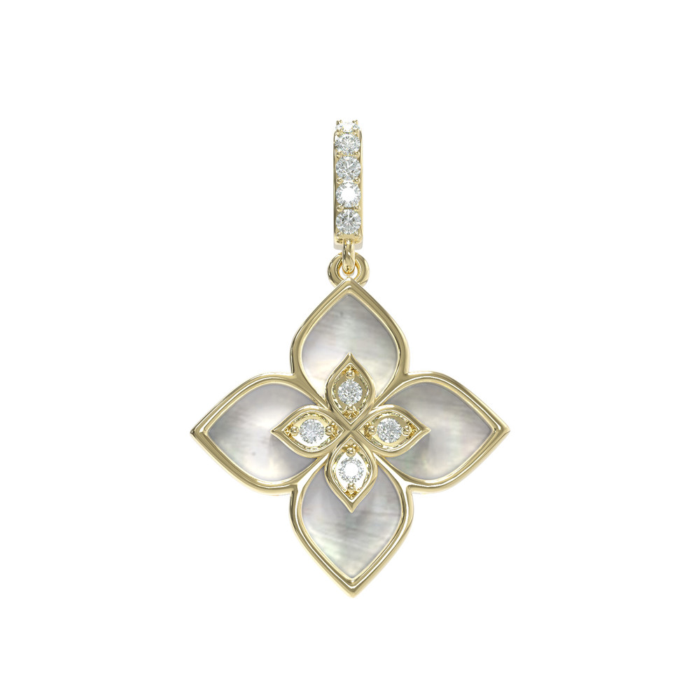 Подвеска из лимонного золота c бриллиантами и перламутром