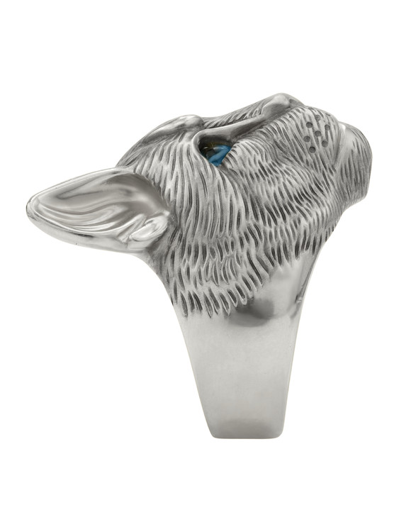 Кольцо из белого золота c эмалью