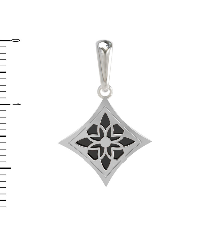 Подвеска из белого золота c ониксом