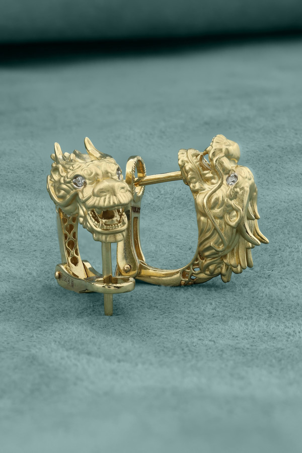 Серьги из лимонного золота c бриллиантами