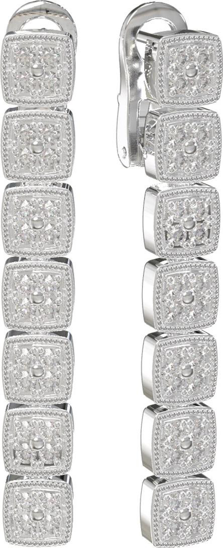 Серьги из белого золота c бриллиантами