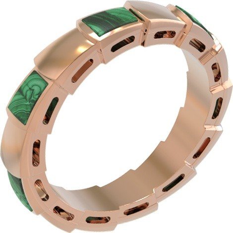 Кольцо из золота c малахитом