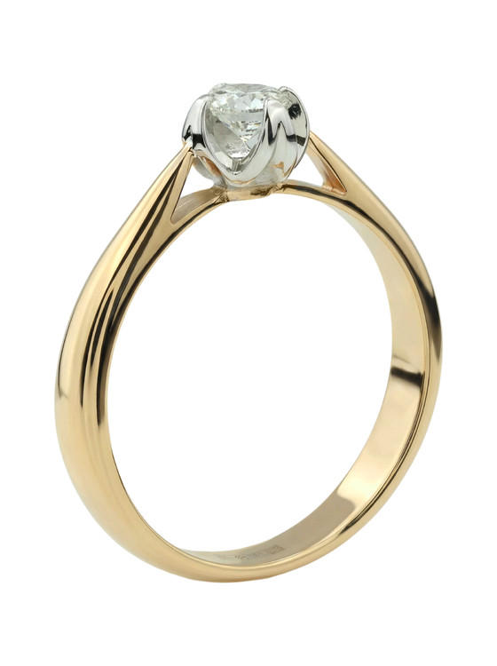 Кольцо из лимонного золота c бриллиантами