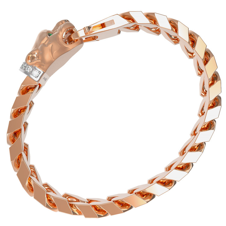 Браслет из золота c бриллиантами и изумрудом