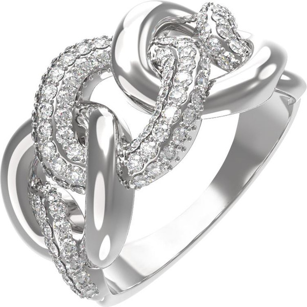 Кольцо из белого золота c бриллиантами