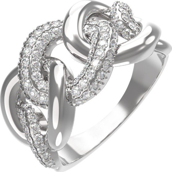 Кольцо из белого золота c бриллиантами