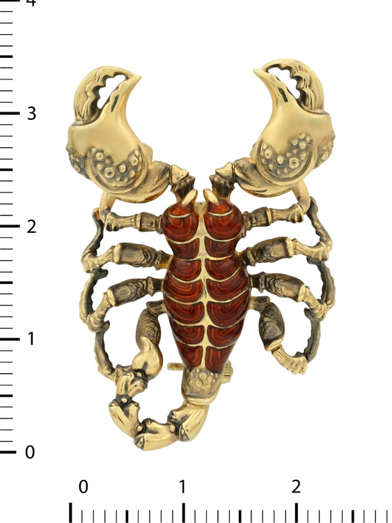Брошь из лимонного золота c эмалью