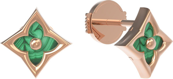 Серьги из золота c малахитом