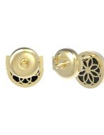 Серьги из лимонного золота 585 пробы c ониксом