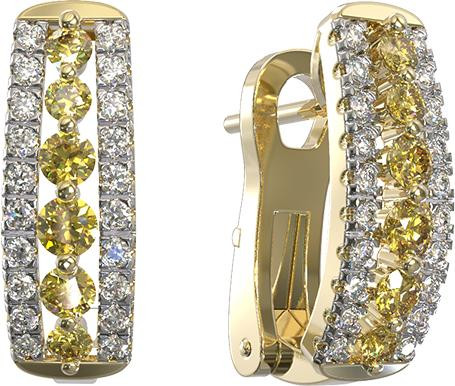 Серьги из лимонного золота c бриллиантами