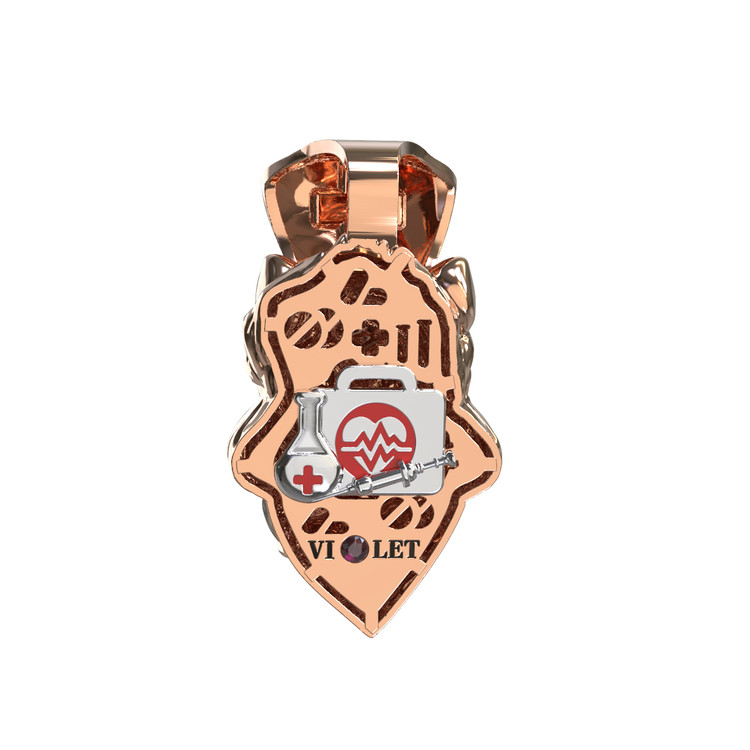 Подвеска из золота c эмалью, бриллиантами и рубином