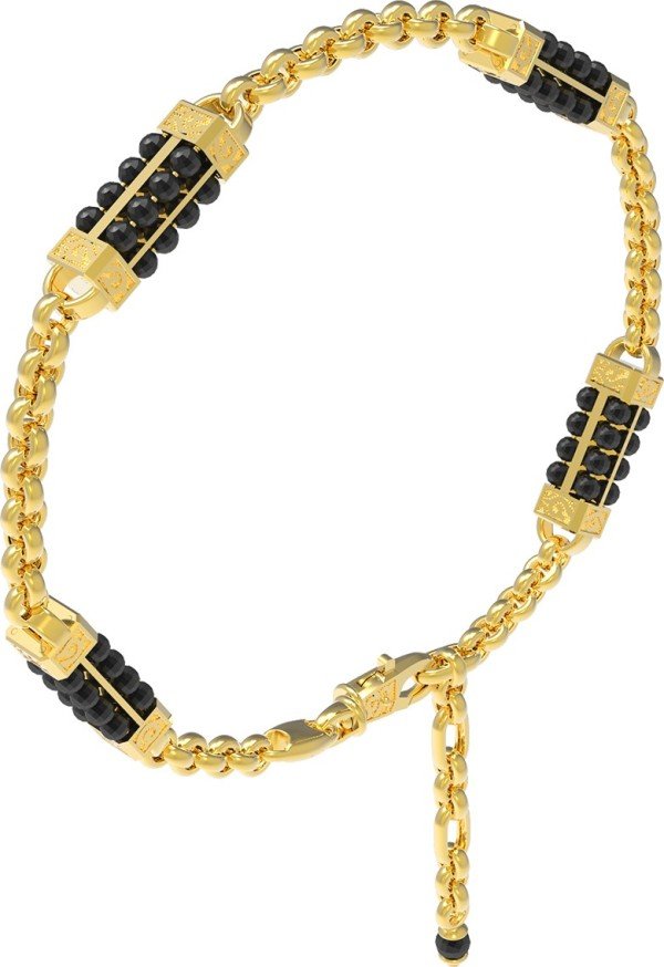 Браслет из лимонного золота c ониксом