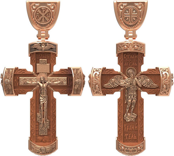 Крест из золота c деревом груши