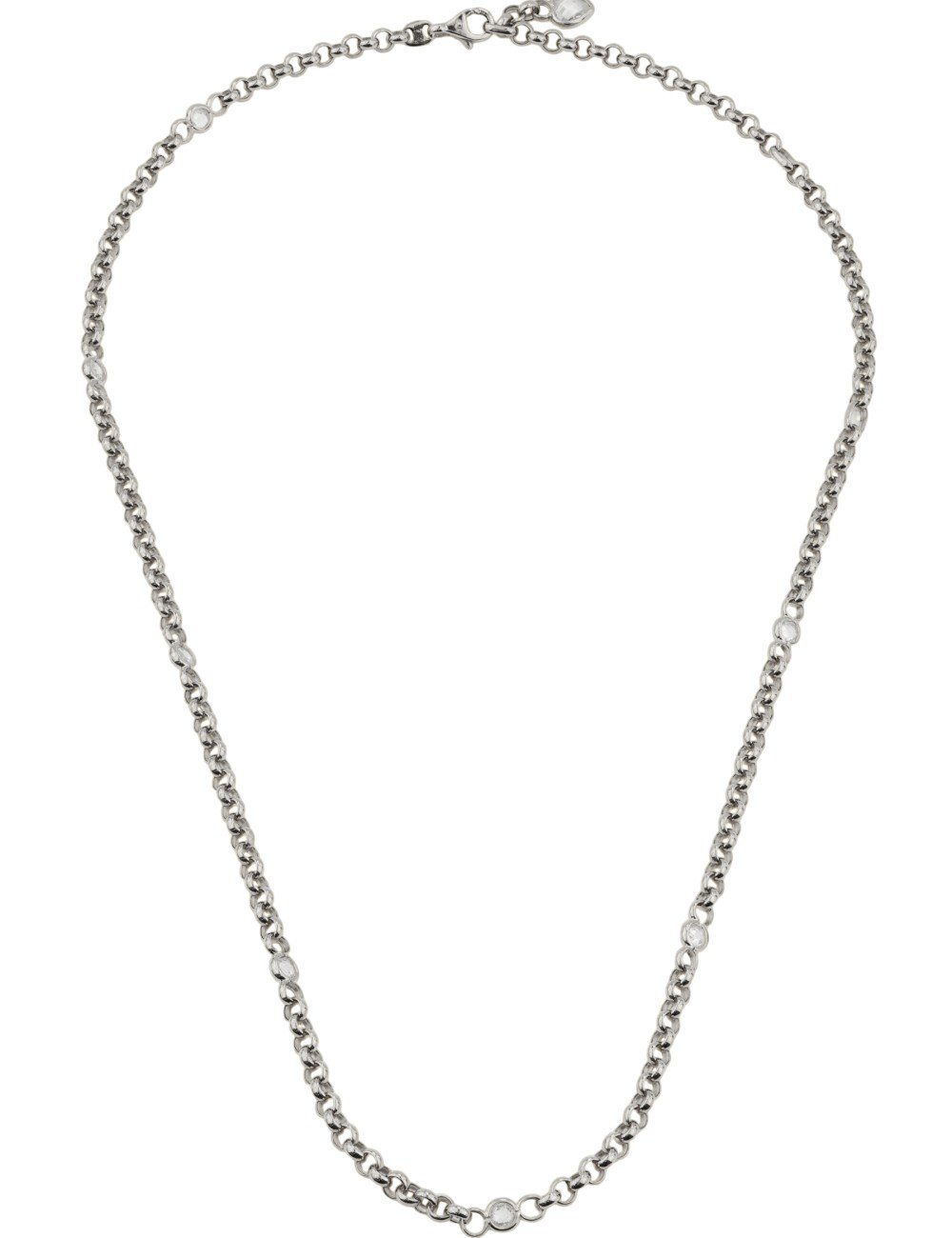 Цепь из белого золота c фианитом