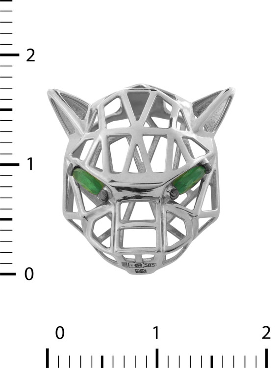 Подвеска из белого золота c изумрудом
