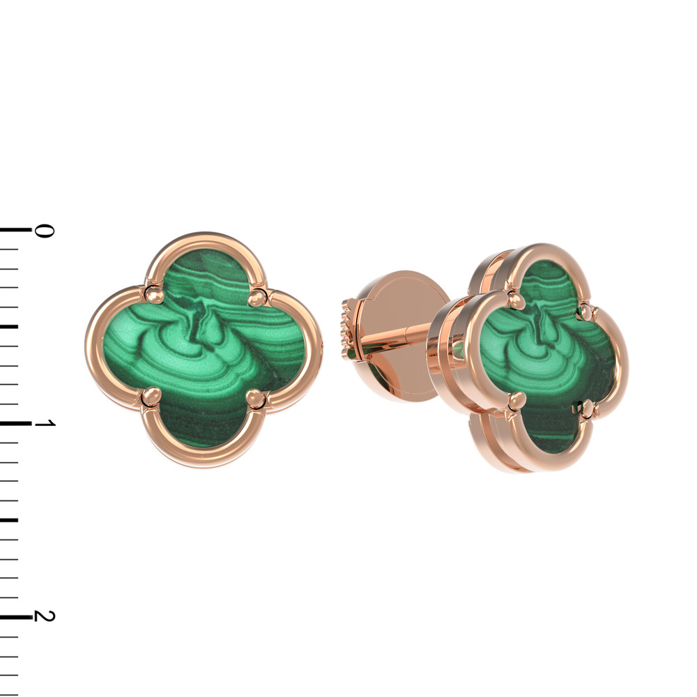 Серьги из золота c малахитом