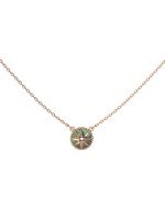 Колье из золота 585 пробы c бриллиантами и малахитом