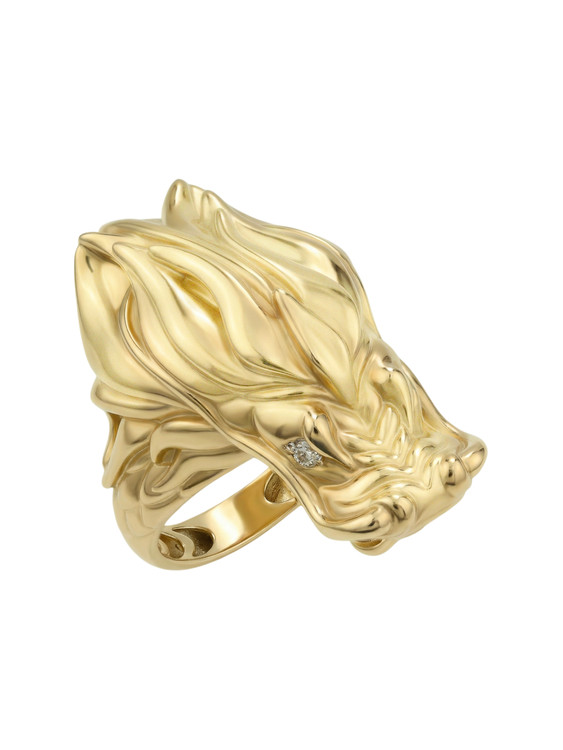 Кольцо из лимонного золота c бриллиантами