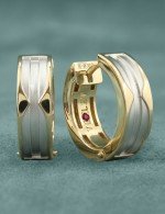 Серьги из лимонного золота c рубином