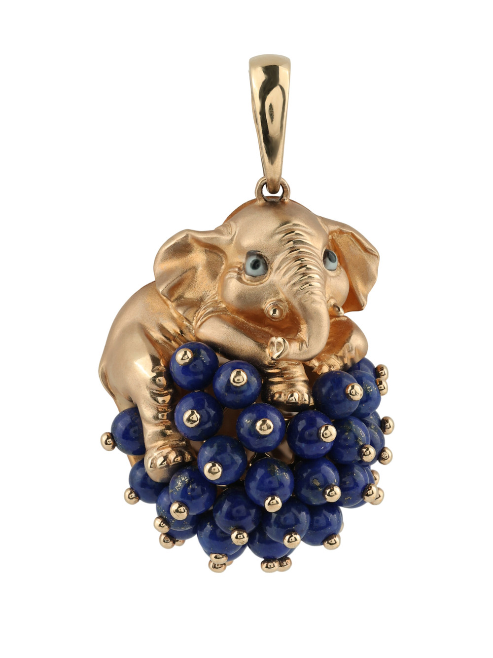 Подвеска из золота c эмалью и лазуритом