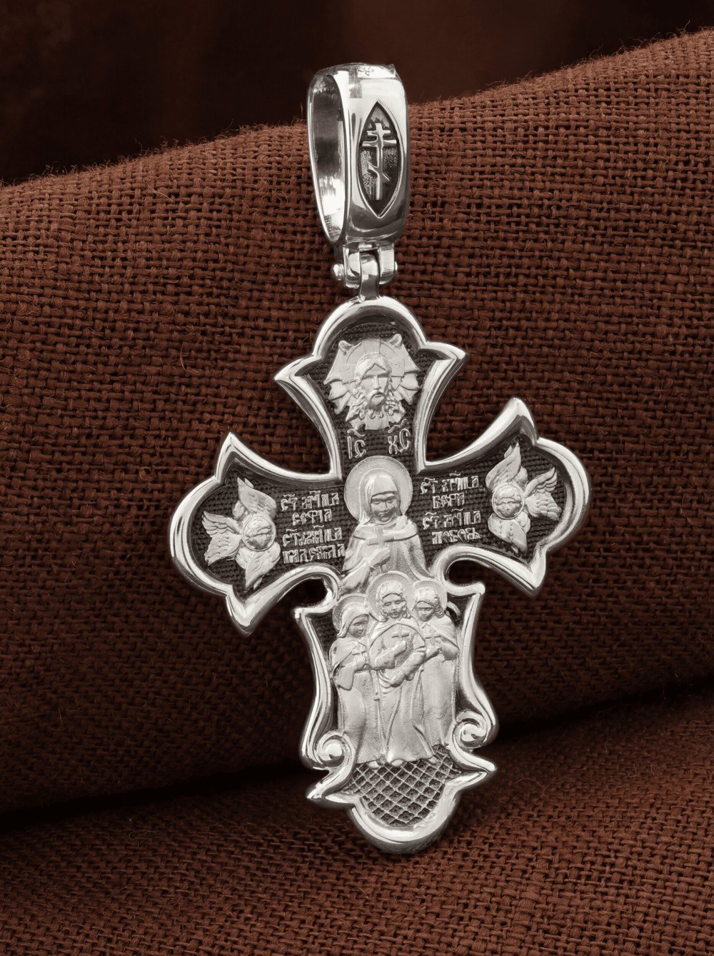 Крест из белого золота