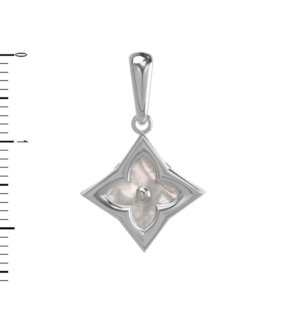 Подвеска из белого золота c перламутром