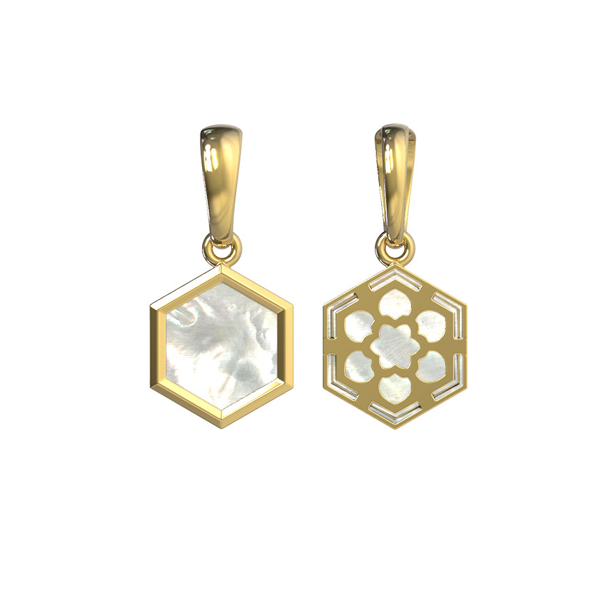 Подвеска из лимонного золота c перламутром