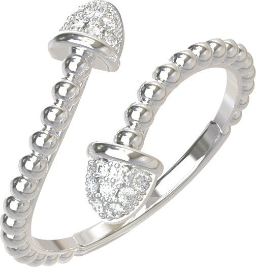 Кольцо из белого золота 585 пробы c бриллиантами