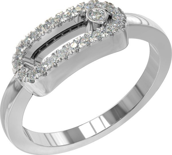 Кольцо из белого золота c бриллиантами