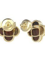 Серьги из лимонного золота 585 пробы c тигровым глазом