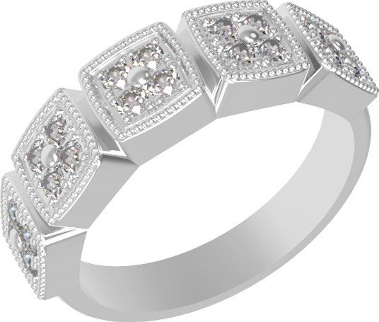 Кольцо из белого золота c бриллиантами