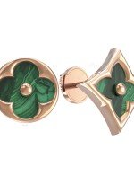 Серьги из золота 585 пробы c малахитом