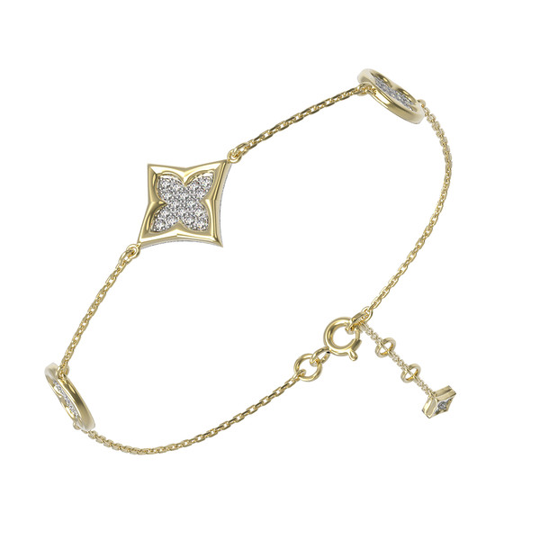 Браслет из лимонного золота c бриллиантами