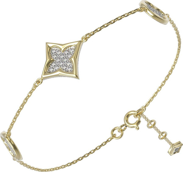 Браслет из лимонного золота c бриллиантами