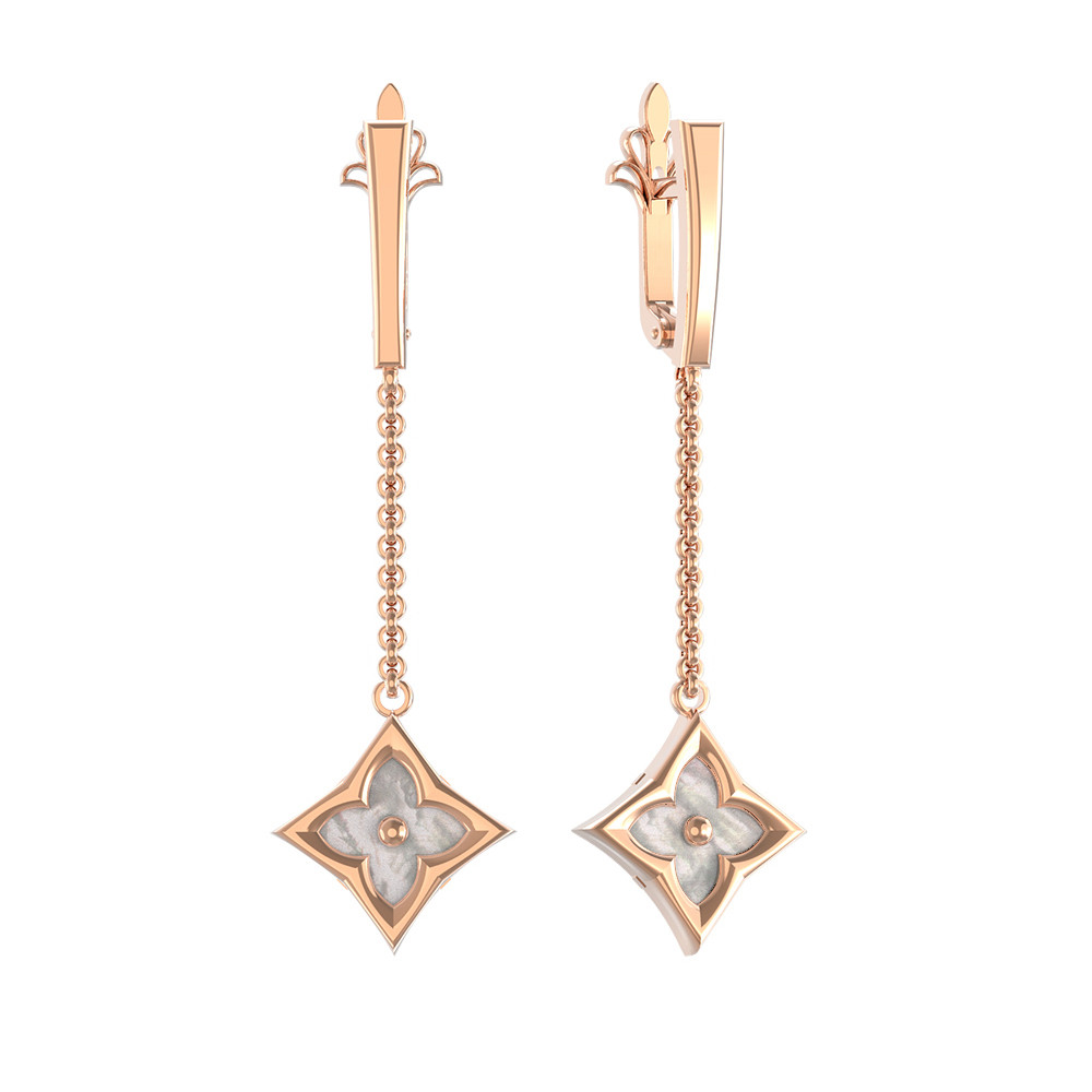 Серьги из золота c перламутром