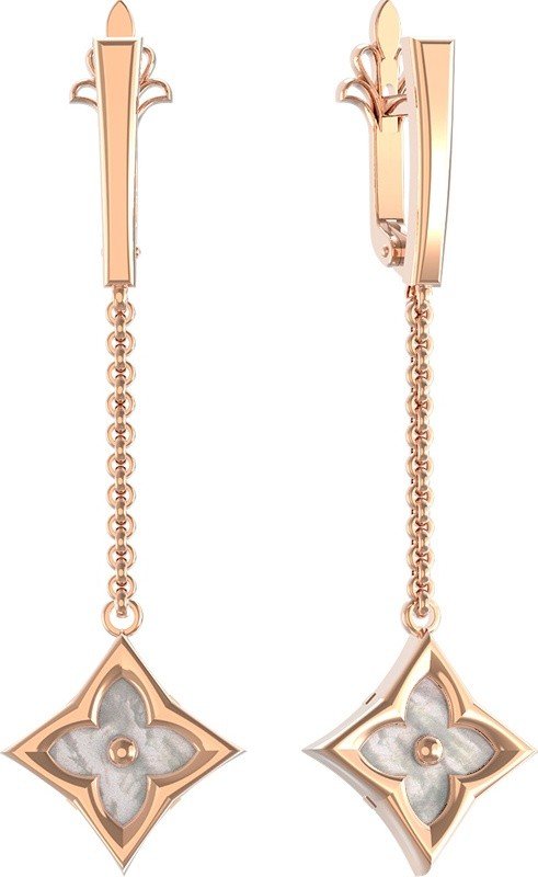 Серьги из золота c перламутром