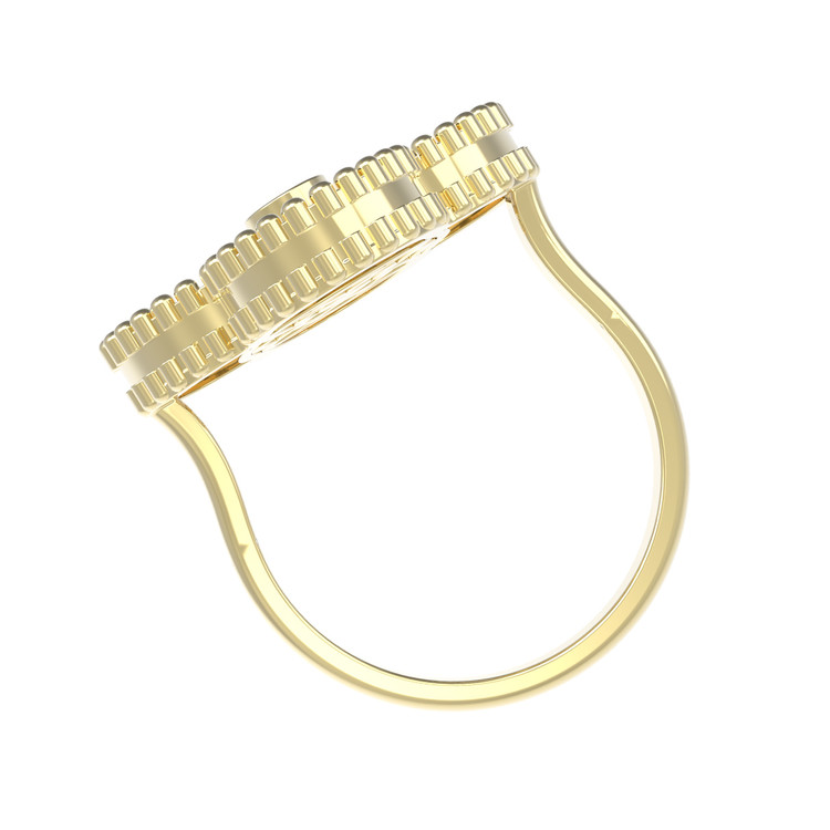 Кольцо из лимонного золота c бриллиантами и малахитом