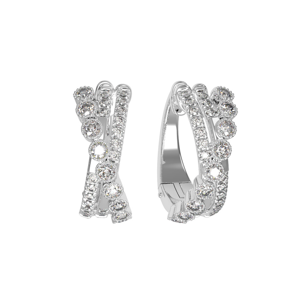 Серьги из белого золота c бриллиантами