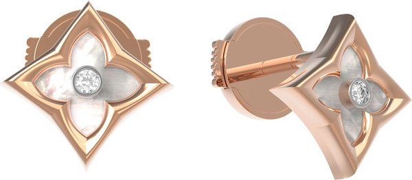 Серьги из золота c бриллиантами и перламутром