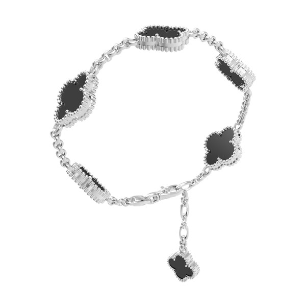 Браслет из белого золота c ониксом