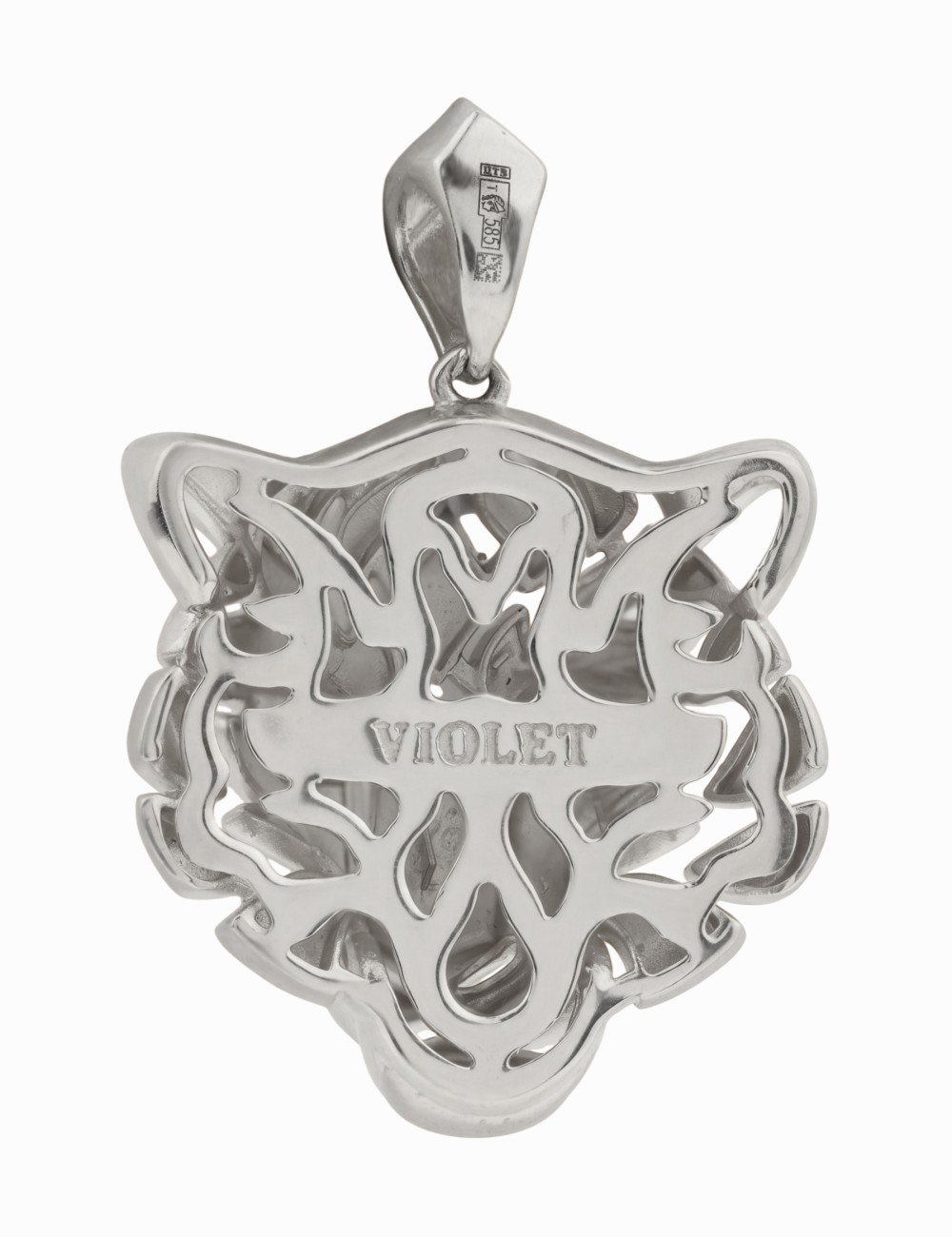 Подвеска из белого золота c сапфиром