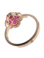 Кольцо из золота 585 пробы c бриллиантами и рубином
