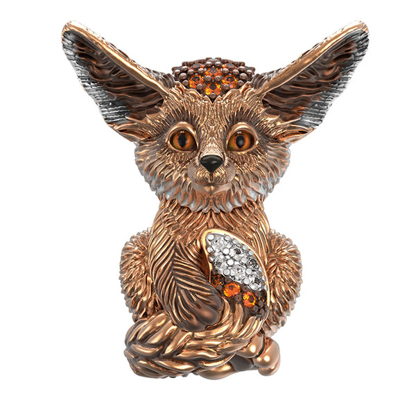 Подвеска из золота c эмалью и фианитом