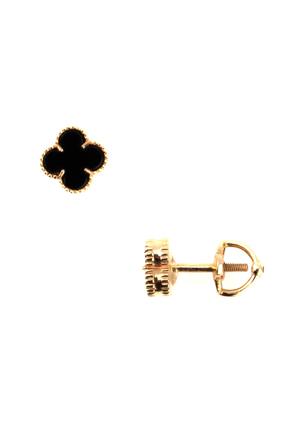 Серьги из золота c ониксом