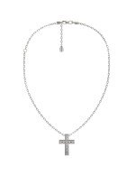 Крест из белого золота 585 пробы c бриллиантами