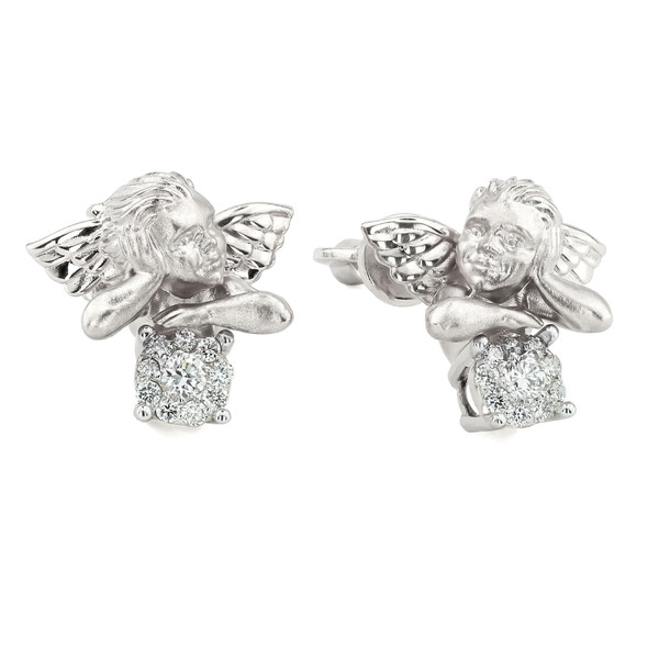 Серьги из белого золота c бриллиантами